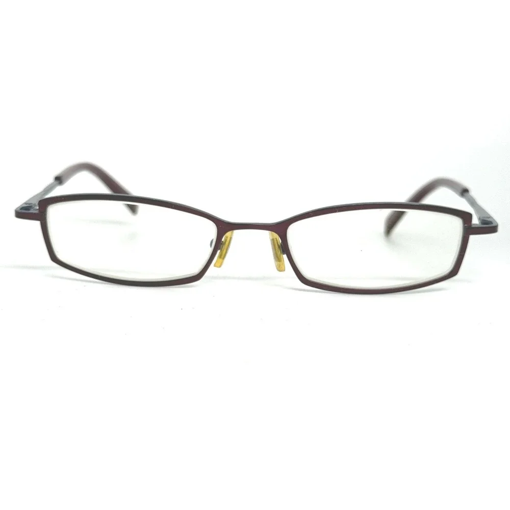 Marchon Eyeglasses Metal Frame Rectangular Burgundy Blue‎ Glasses 135 21180